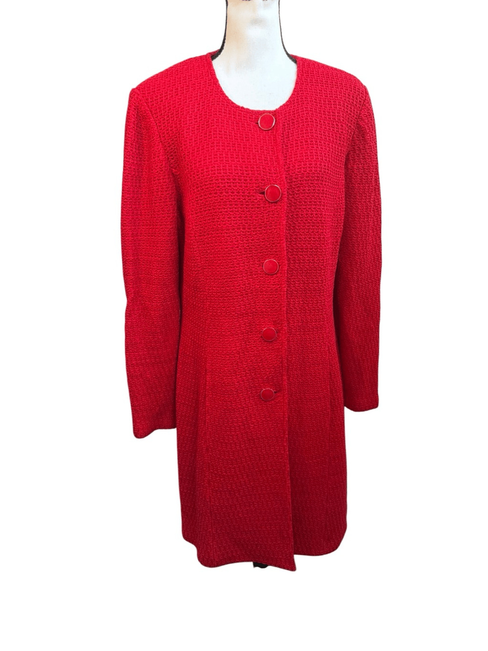 St. John Red Dress Coat Jacket Coat